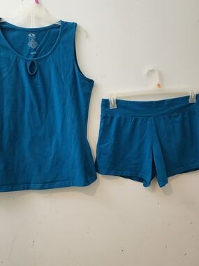Athletic Works Teal M Tank & Shorts Set Work Out Activewear Team Practice  NWOT